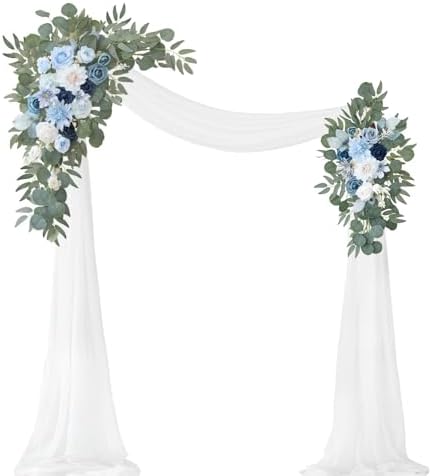 Artificial Wedding Arch Flowers Kit 3 Pieces Blue