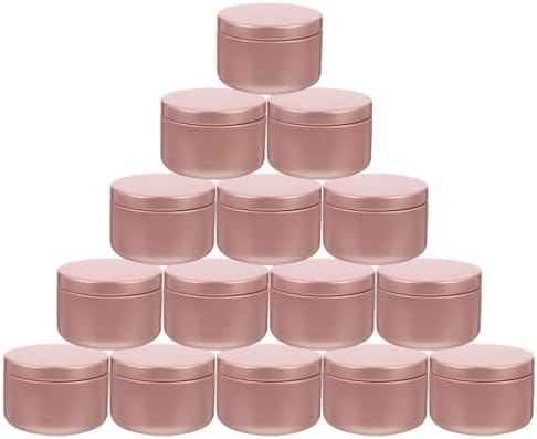 24 Pcs Pink Aluminum Candle Tins for DIY and Storage
