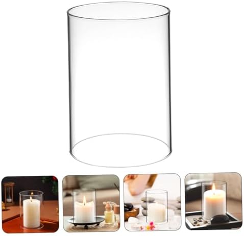 2pcs Glass Tealight Candle Shades Hurricane Style Decorative Holder Supplies