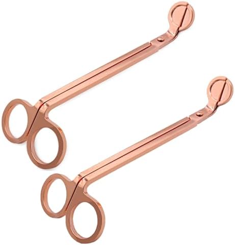 2pcs Rose Gold Candle Wick Trimmer with Stainless Steel Blades
