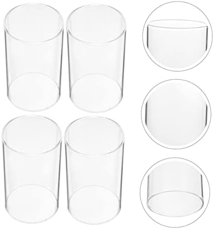 Zerodeko 4pcs Clear Glass Candle Covers