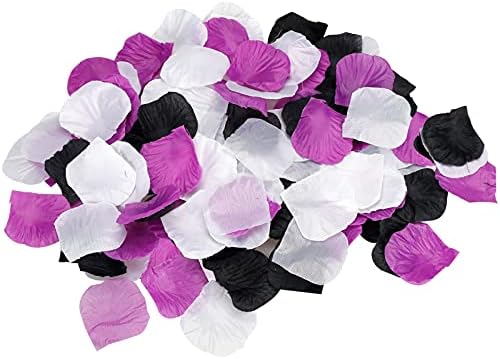 900pcs White Purple Black Artificial Silk Rose Petals for Wedding Events