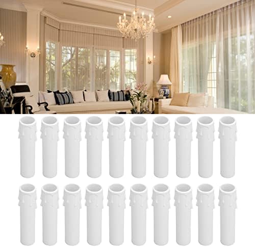 White Candle Covers 20pcs E12 Socket Sleeves for Chandeliers