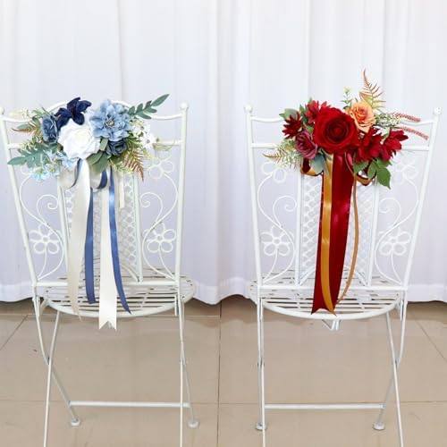 Xnferty Wedding Aisle Flowers with Chiffon Ribbons