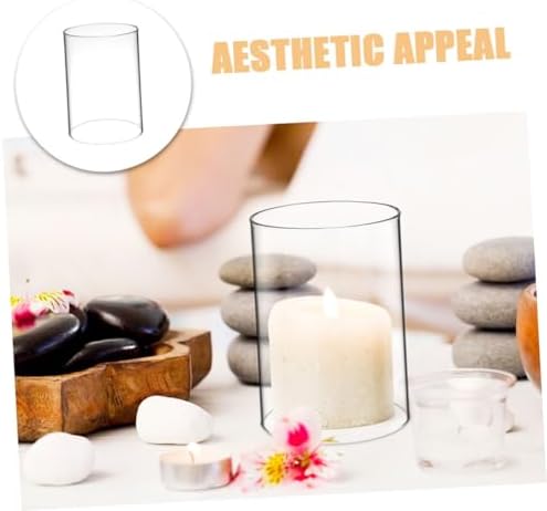 2pcs Glass Tealight Candle Shades Hurricane Style Decorative Holder Supplies