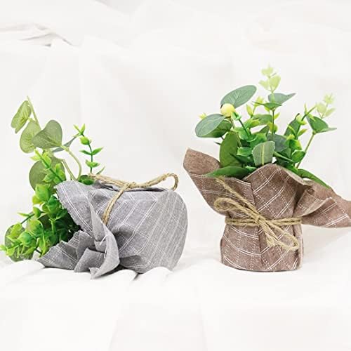 FUNAT Artificial Flower Pot Grey Office Home Decor