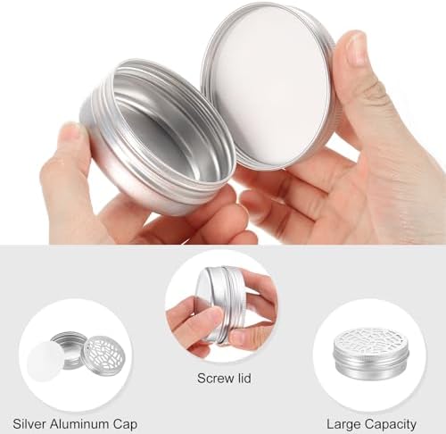 HARFINGTON 8 Pcs Aluminum Tins with Hollow Lids 2oz