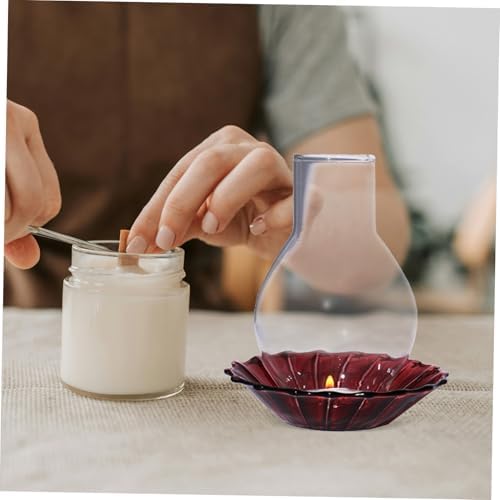 Glass Candle Holder Sleeve for Taper Candles Windproof Design