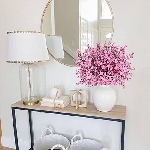 AILANDA 16PCS Pink Artificial Baby Breath Flowers Bouquet Vase Fillers