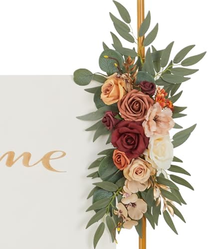 Tings Time Burnt Orange Wedding Arch Flowers Set of 2