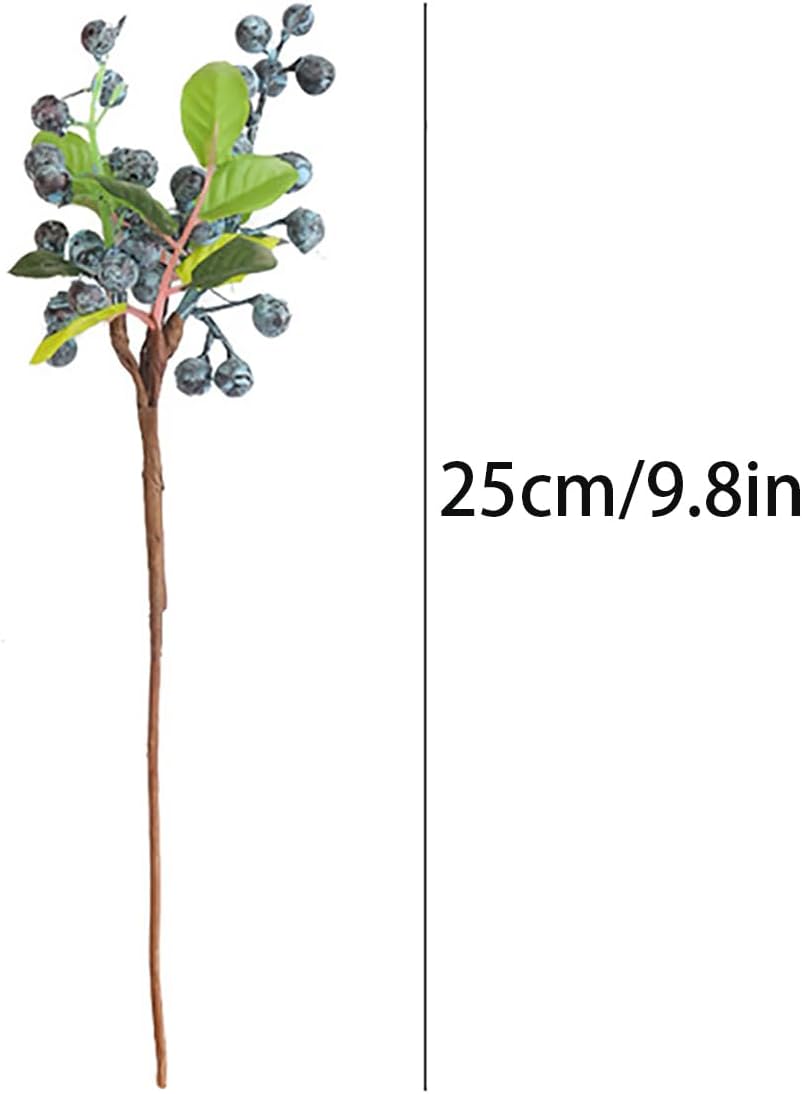 10 Pcs Artificial Blueberry Stems for Home Decoration