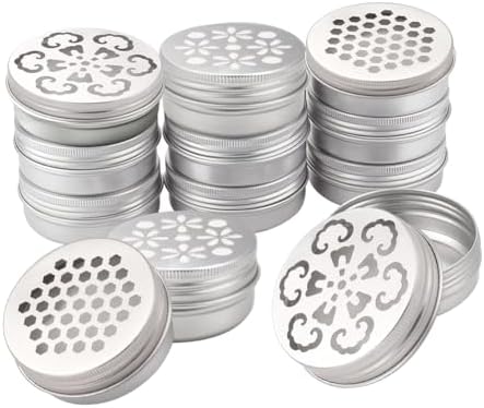PH PandaHall 12pcs Aluminium Tins with Hollow Lids