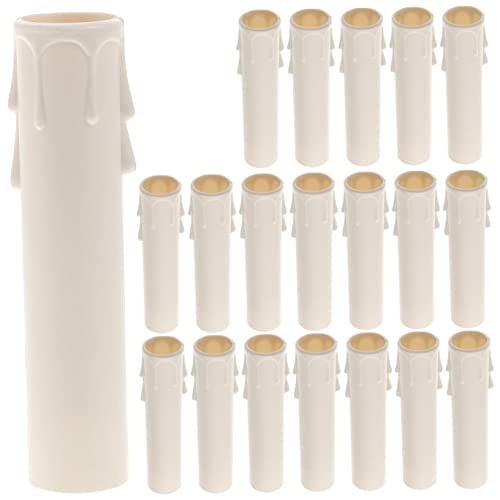 POPETPOP 20pcs Plastic Candle Socket Covers for Chandeliers and Candelabras