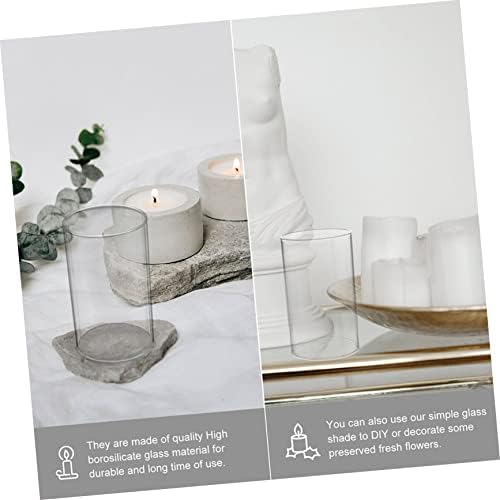 4pcs Taper Candles Glass Lampshade Cover for Modern Decor
