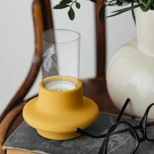 Cabilock 4pcs Glass Candle Lampshade Cover for Pillar Candles