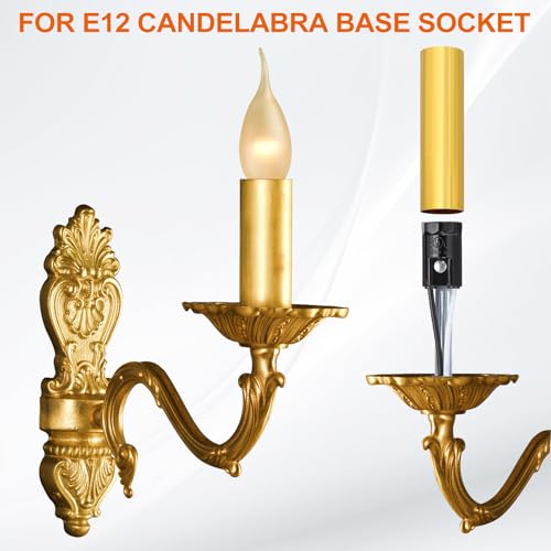 PATIKIL 35 Inch Tall Candle Covers Sleeves 10Pcs Metal E12 Socket Holder
