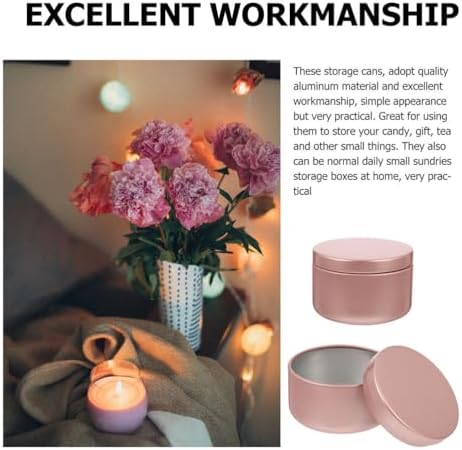 24 Pcs Pink Aluminum Candle Tins for DIY and Storage