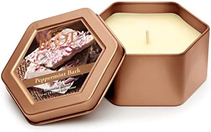 Root Candles Peppermint Bark Scented Candle in Travel Tin