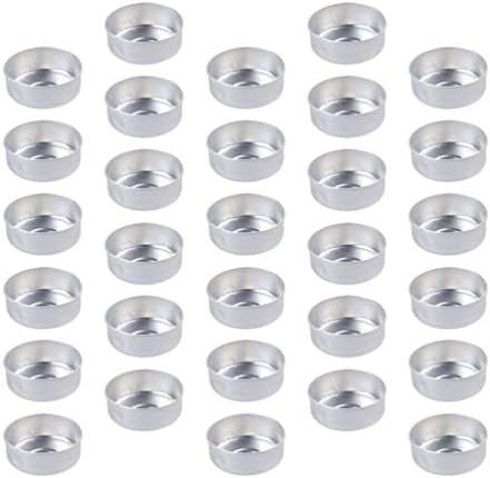EXCEART 200pcs Aluminum Tea Light Tins for Candle Making and Crafts