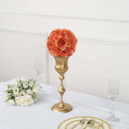 Efavormart 2 Pack 7 Inch Terracotta Silk Rose Pomander Kissing Ball