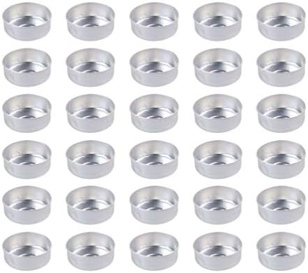 EXCEART 200pcs Aluminum Tea Light Tins for Candle Making and Crafts