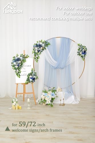 Wedding Welcome Signs with Floral Arch Pack of 2