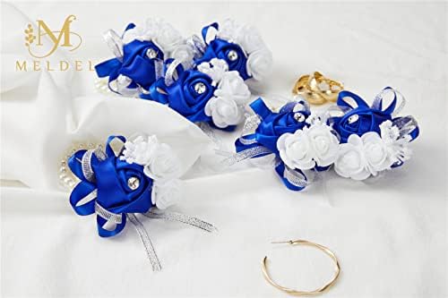 Meldel Royal Blue Wrist Corsages Set of 4