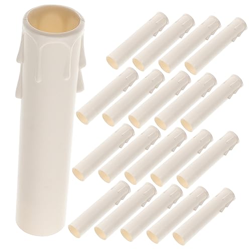 20pcs White Chandelier Tube Covers Decorative Candle Sleeves Easy Install
