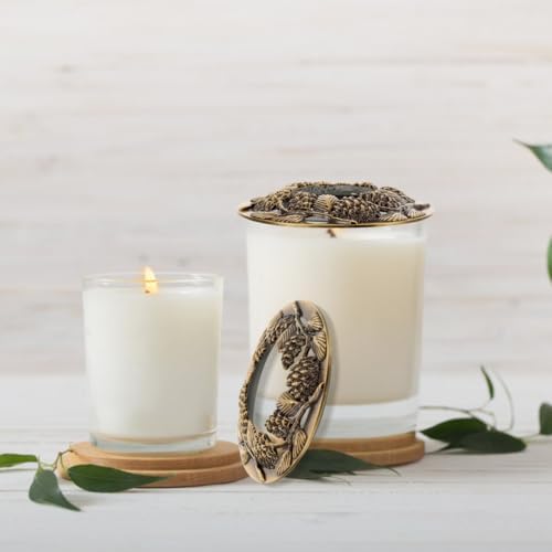 Bronze Candle Jar Topper - Zinc Alloy Hollow Lid for Even Burning