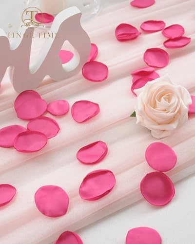 TINGE TIME Hot Pink Artificial Rose Petals 200pcs