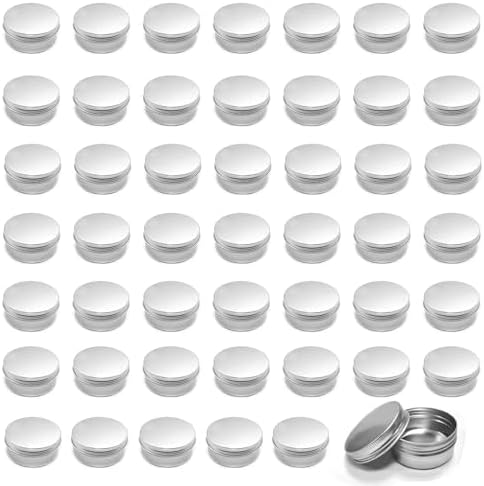 48 Pack 4 oz Silver Aluminum Tin Cans with Screw Lid