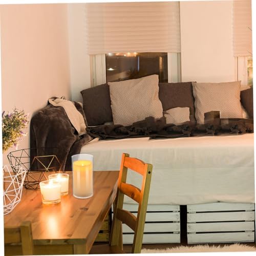 4pcs Glass Candle Holder Sleeves Windproof Covers for Home Dining Cafe