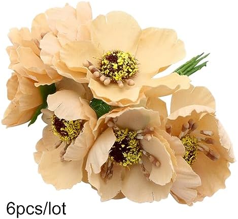 QueenBox 6pcs Artificial Gold Holly Berries DIY Craft Decor
