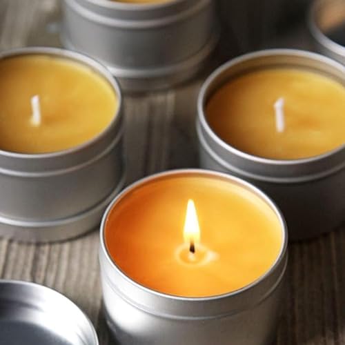 GENHAKON 36 Pack 8 oz Silver Candle Tins for Candles