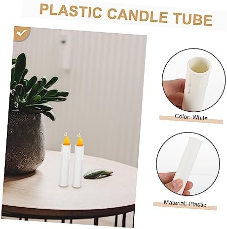 20pcs Plastic Teardrop Candle Lamp Base Sleeves for Chandeliers and Lanterns
