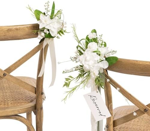 Lings Moment 8pcs Artificial Wedding Chair Decorations