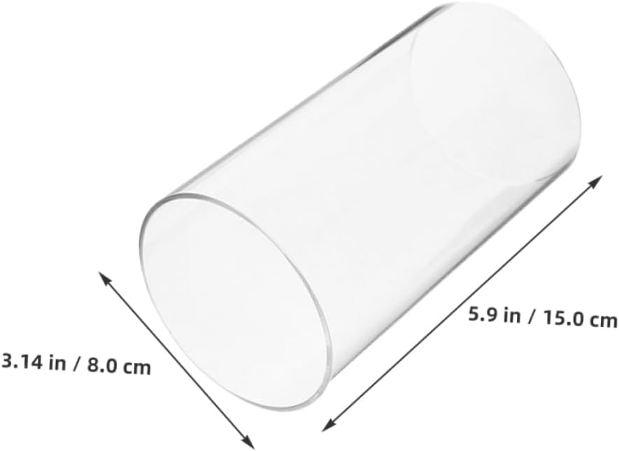 Zerodeko 4pcs Glass Candle Covers Windproof Cylinder Holders for Restaurants and Cafes