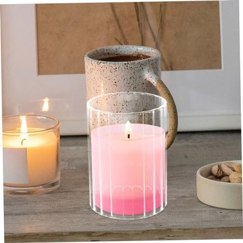 MAGICLULU Clear Glass Candle Holder Sleeve for Pillar and Taper Candles