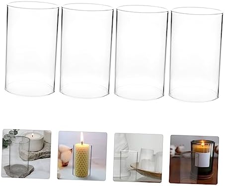 VALICLUD 4pcs Glass Jar Candle Covers for Votive Holders