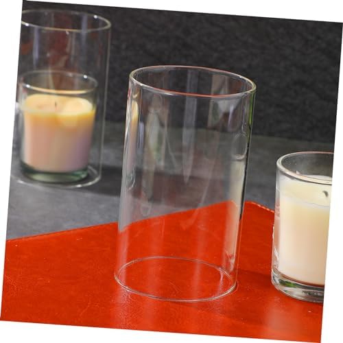 Large Windproof Glass Candle Shades 3 Pcs Holder