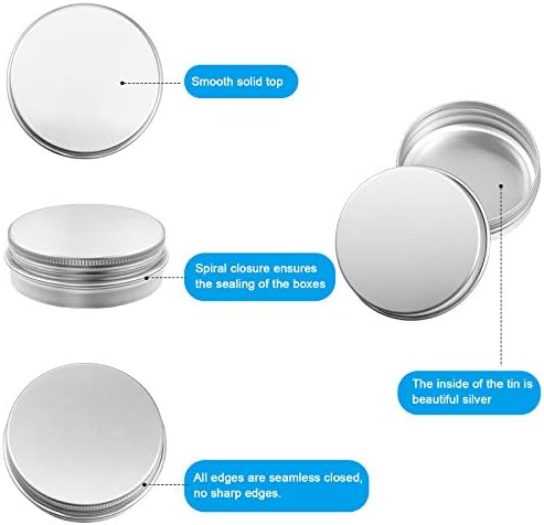 Patelai 2 Oz Metal Round Tins with Screw Lid 36 Pack