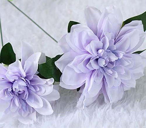 10 Heads Purple Artificial Dahlia Flowers for Home Wedding Party
