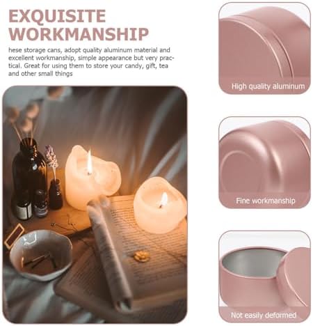 24 Pcs Pink Aluminum Candle Tins for DIY and Storage