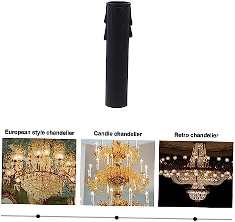 POPETPOP 20 Pcs Candle Chandelier Socket Covers Teardrop Design Plastic Sleeves
