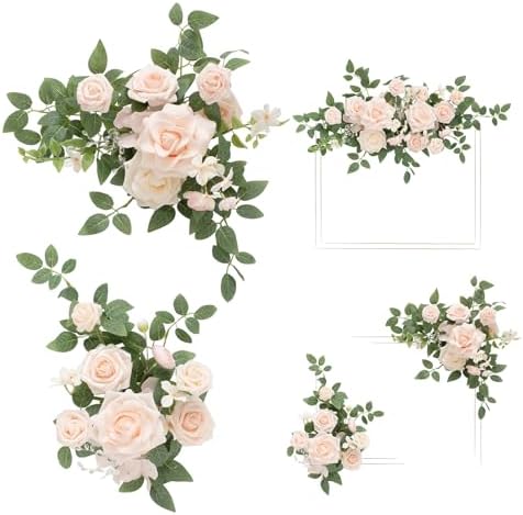 Lings Moment 2pcs Wedding Floral Swag Welcome Sign Decorations