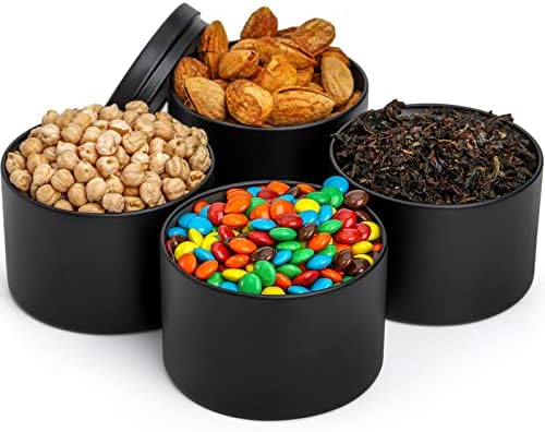 Coloch 24 Pack 8 Oz Black Matte Metal Candle Tins with Lid
