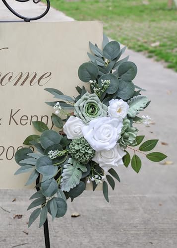 Ponatia Wedding Arch Flowers Pack of 2 Sage Green