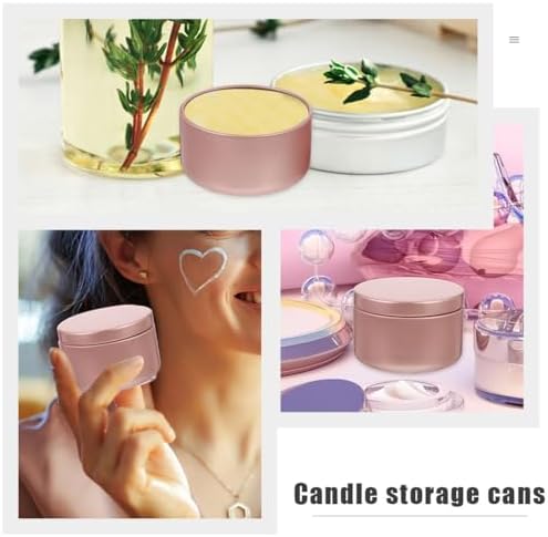 24 Pcs Pink Aluminum Candle Tins for DIY and Storage