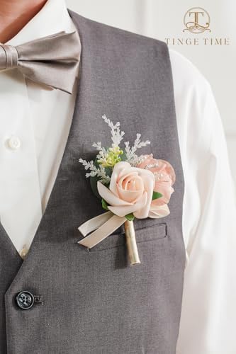 TINGE TIME Sakura Pink Boutonniere Set