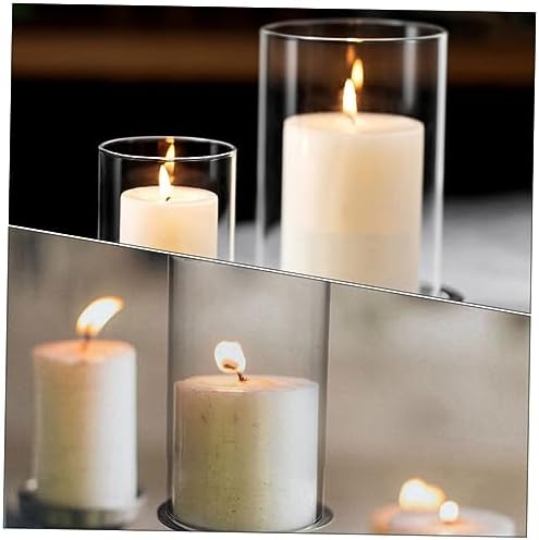 VALICLUD Clear Glass Candle Holder Sleeve for Home Decor